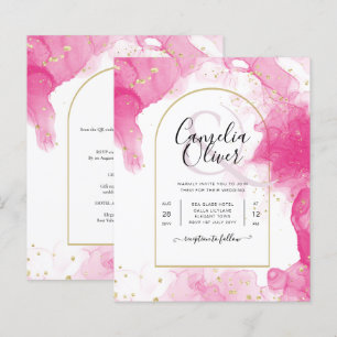 Papier LeahG ROSE OR ENCRE Mariage Abstrait INVITE