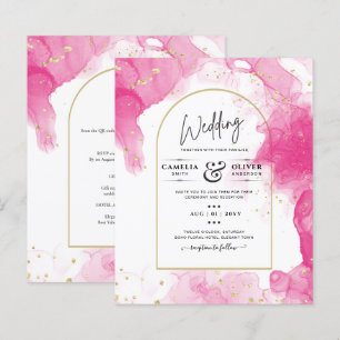Papier LeahG ROSE OR ENCRE Mariage Abstrait INVITE