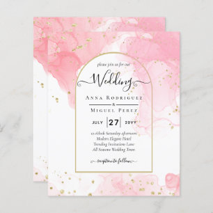 Papier LeahG ROSE OR ENCRE Mariage Abstrait INVITE