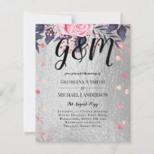 LeahG Silver Navy Rosegold PInk Floral Mariage