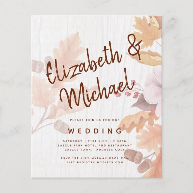 Papier LeahG Terracotta Automne part Mariage Invitation (Devant)