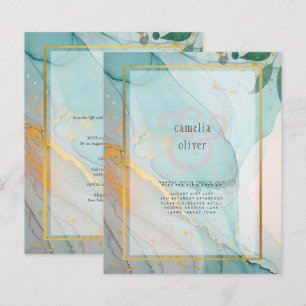 Papier LeahG Verre de mer Turquoise Gold INK Mariage INVI