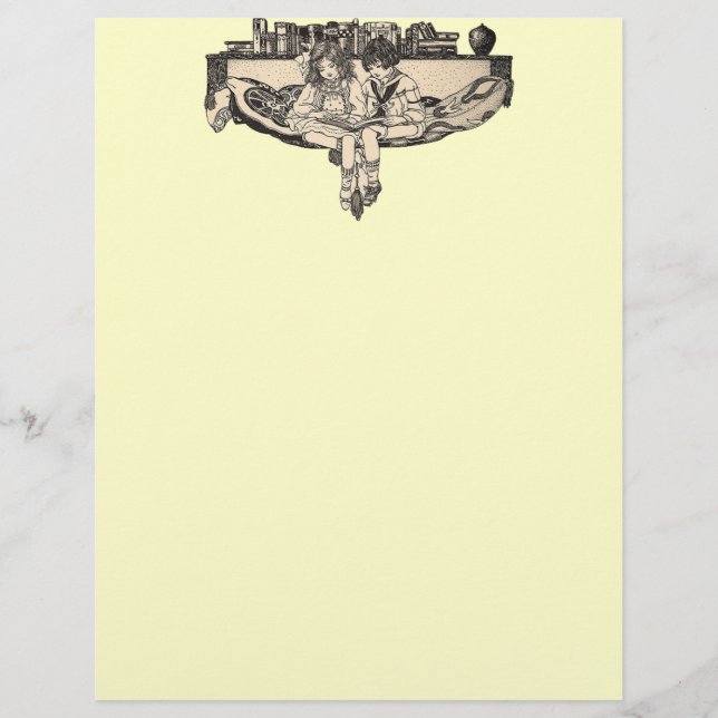 Papier Lecture des filles et des garçons (Devant)