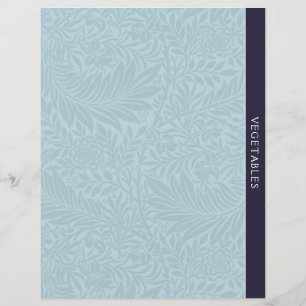 Papier Légumes Séparateur de recette Floral Bleu Vint