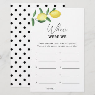 Papier Lemon Citrus - Où étions-nous jeu de baby shower d