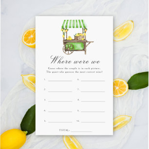 Papier Lemon Citrus - Où étions-nous jeu de baby shower d