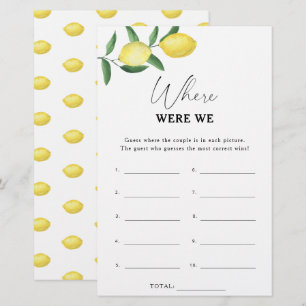 Papier Lemon Citrus - Où étions-nous jeu de baby shower d