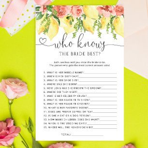 Papier Lemon Floral qui connaît Marié le meilleur jeu de 