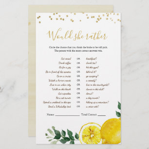 Papier Lemon Main Squeeze Voudrait-Elle Plaire Jeux