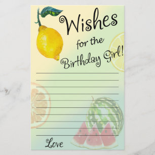 Papier Lemon Wives pour le jeu de fille d'anniversaire