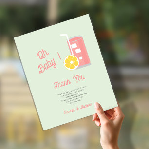 Papier Lemonade rose moderne Oh Baby shower Party