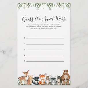 Papier Les Animaux De Bois Baby shower Devinez Le Mess Do