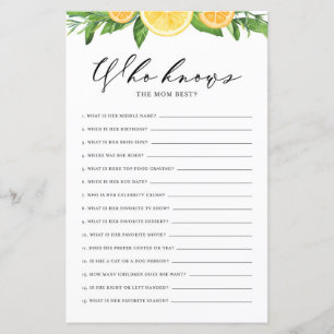 Papier Les citrons et les oranges qui connaissent Maman l