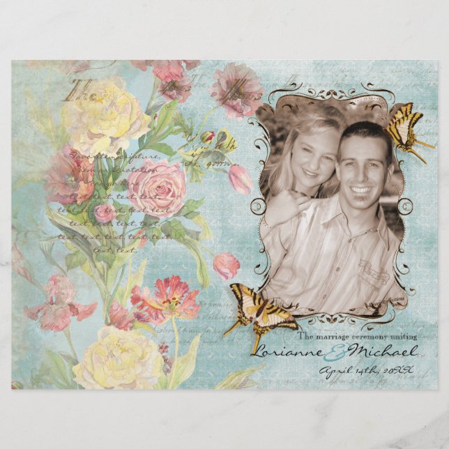 Papier Les Fleurs Peony Rose Tulip Floral Flowers Mariage (Devant)