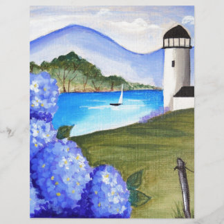 Papier Les hortensias au bord de la baie