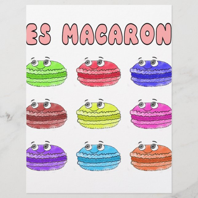 Papier Les Macarons Mignons Dessin Animé (Devant)