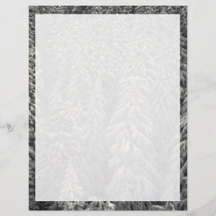 Papier Les pins couverts de neige