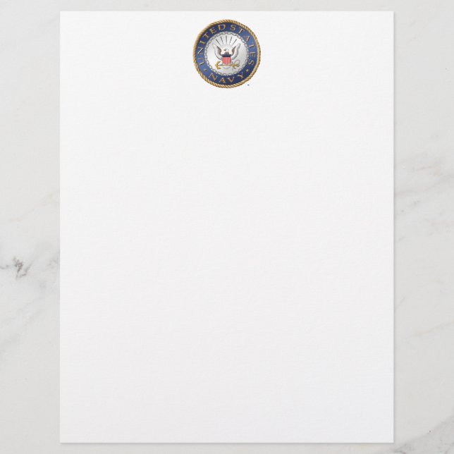 Papier Letterhead de la marine américaine (Devant)