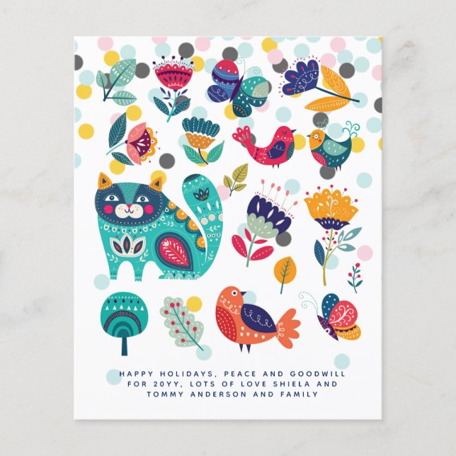 Papier Lettre annuelle Art populaire scandinave Jours de  (Devant)