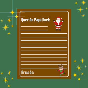 Papier LETTRE Brown espagnole Carta Para Papá Noel Père N
