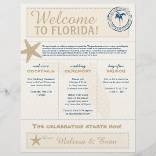 Papier LETTRE CROISÉE & Bleue ESPAGNOL ACCUEIL Florida