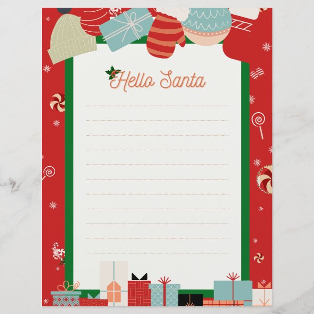 Papier Lettre d'accueil personnalisée à Père Noël (Devant)