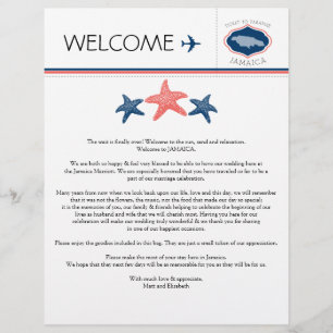 Papier Lettre de bienvenue du Mariage Starfish pour la Ja