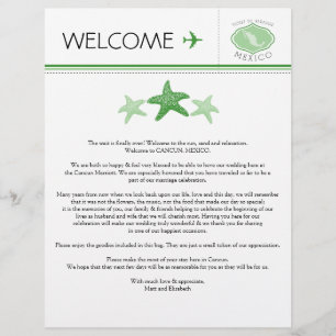 Papier Lettre de bienvenue du Mariage Starfish pour le Me