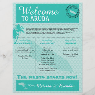 Papier Lettre de bienvenue mariage pour Aruba