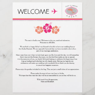 Papier Lettre de bienvenue mariage pour Aruba