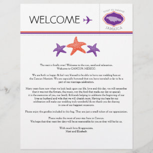 Papier Lettre de bienvenue mariage pour la Jamaïque