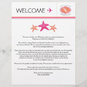 Papier Lettre de bienvenue mariage pour le Mexique