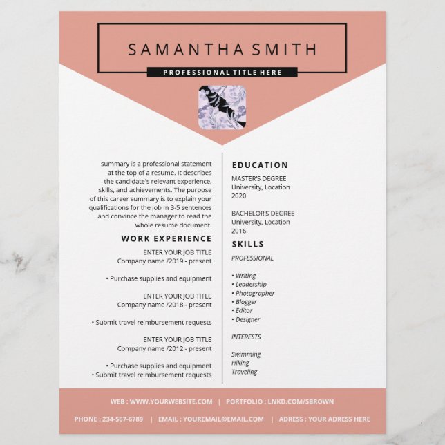 Papier Lettre de couverture CV professionnel cv (Devant)