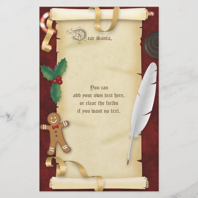 Papier Lettre de défilement de Noël à Père Noël (Devant)