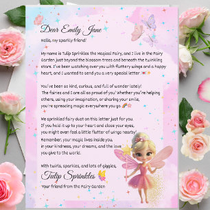 Papier Lettre de Fée Personnalisée pour Filles – Nom Pers