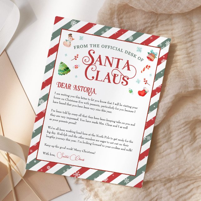 Papier Lettre de Noël de Père Noël Personnalisée (Créateur téléchargé)