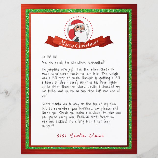 Papier Lettre De Père Noël Du Pôle Nord (Devant)