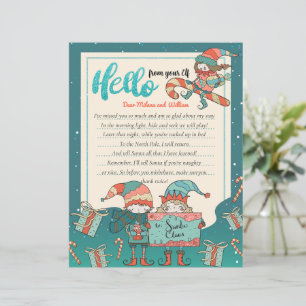 Papier Lettre de retour Elfe Noël Invitation