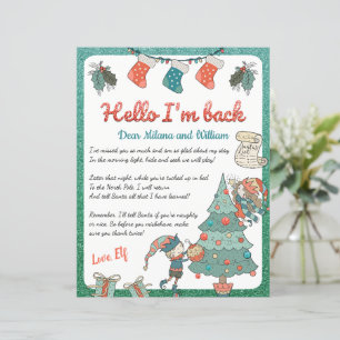 Papier Lettre de retour Elfe Noël Invitation