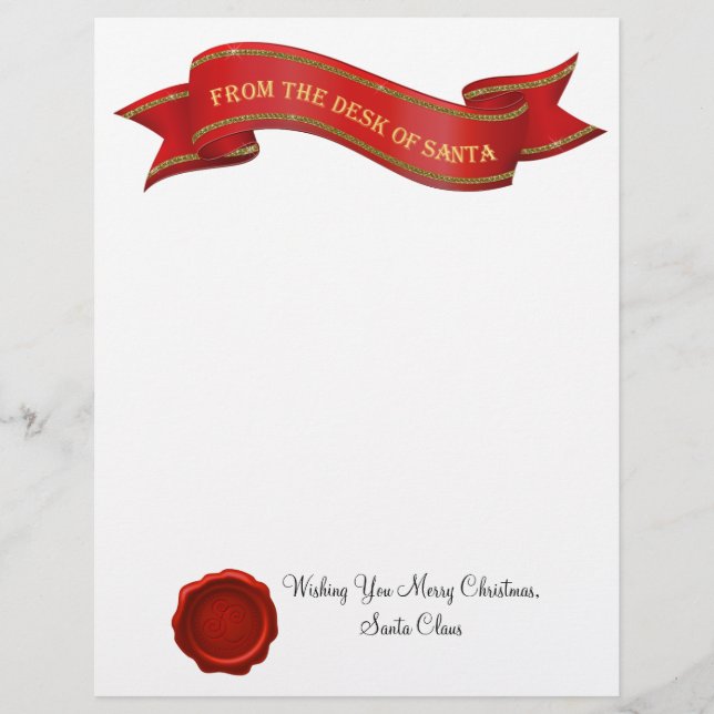 Papier Lettre du bureau de Père Noël avec sceau - modifia (Devant)