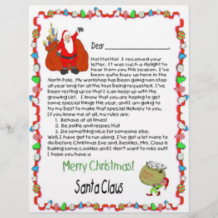 Papier Lettre du Père Noël