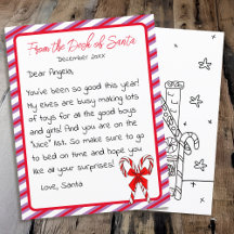 Lettre du Père Noël Clause Noël de l'enfant