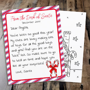 Papier Lettre du Père Noël Clause Noël de l'enfant