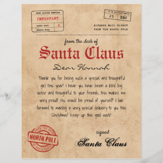 Papier Lettre du Père Noël de Père Noël Vintage
