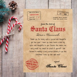 Papier Lettre du Père Noël de Père Noël Vintage