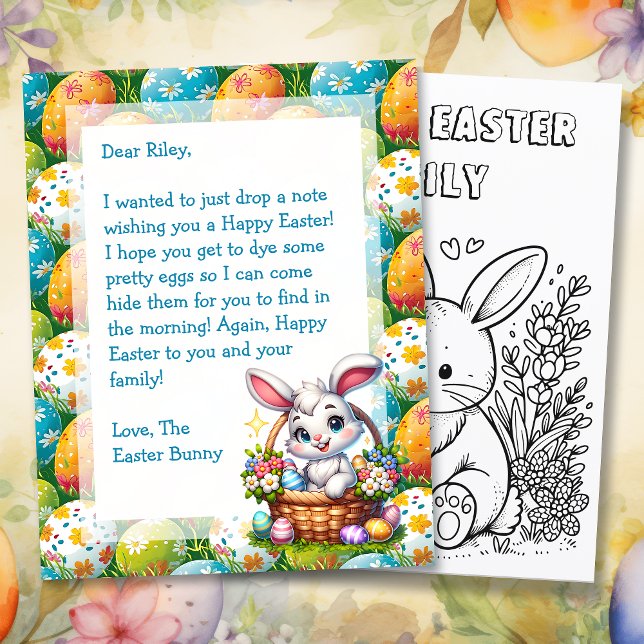 Papier Lettre lapin de Pâques personnalisée pour les enfa (Créateur téléchargé)