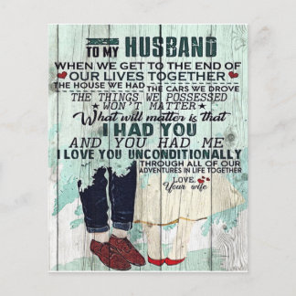 Papier Lettre mignonne au mari | Cadeau Design Cool |