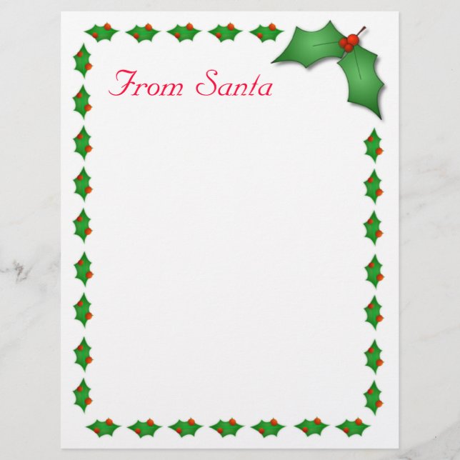 Papier Lettre Père Noël (Devant)