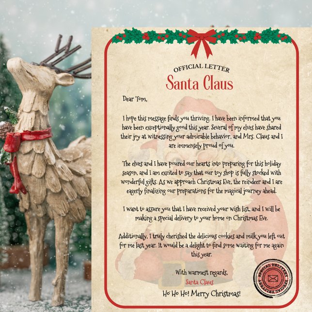 Papier Lettre Père Noël Officielle Personnalisée pour Enf (Créateur téléchargé)
