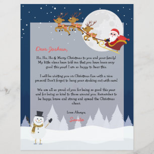 Papier LETTRE Père Noël PERSONNALISÉE DU Pôle Nord